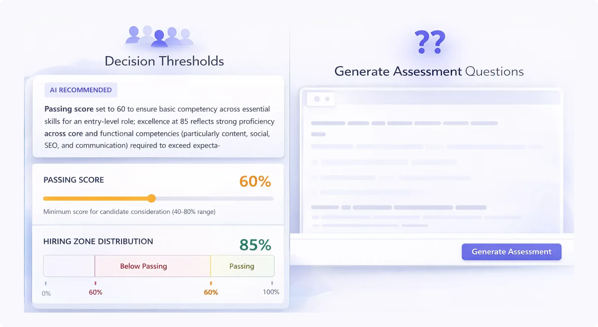 AI generating structured interview questions dashboard – modern clean interface